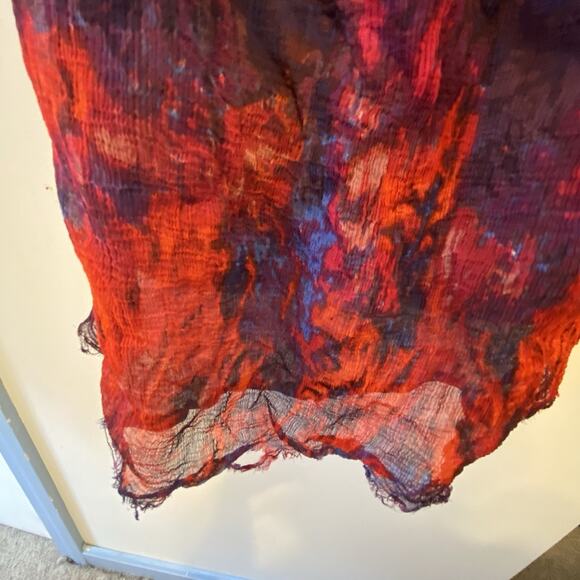 FreePeople PurpleRed RawEdge Crinkle Pieced TankTop Boho Hippie Festival SP Vamp - Picture 6 of 8